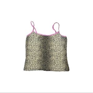cheetah print tank top with pink straps
